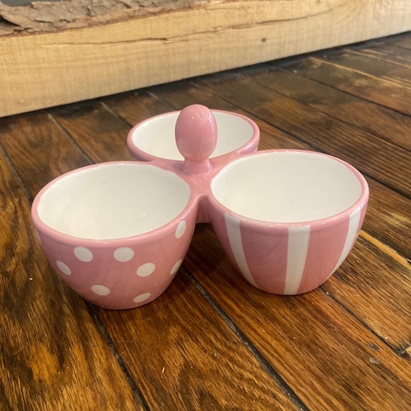 Vintage PAMPERED CHEF 'Help Whip Cancer' Trio Candy Condiment Bowl #2069. - Picture 5 of 7